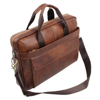 Sac à bandoulière pour ordinateur portable de luxe en cuir véritable blanc Crazy Horse durable de 14 pouces, imperméable, avec logo en relief, unisexe