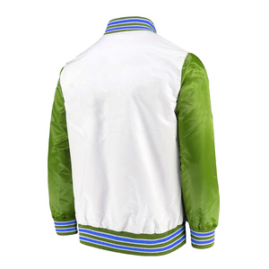 Vintage Satin Winter Casual Stand Solid Color Dyed Varsity Jacket Men Women Trendy Streetwear Baseball Bomber Custom Logo Coat - Product Image 4
