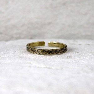 1985 Alabama Patine large bande quart anneau bijoux demi-rond 12mm laiton pierre bague pour femmes martelé texturé anneau - Product Image 6