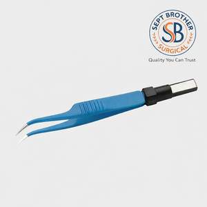 Pinzas Electroquirúrgicas de Alta Precisión con Mango Azul Aislado |   Pinzas Quirúrgicas de Acero Inoxidable - Product Image 4