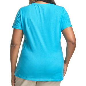 Camisetas Casuales de Verano para Mujer, de Alta Calidad, con Logotipo Personalizado Bordado, Tallas Grandes, Mangas Cortas, Cuello Redondo, 100% Algodón - Product Image 4