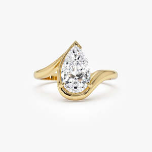 Enchanting Pear Bypass Design Lab Grown Diamond Engagement <b>Ring</b> 1.50 Ct E-F VS 14K Gold Special Occasion Party Wear - Product Image 2