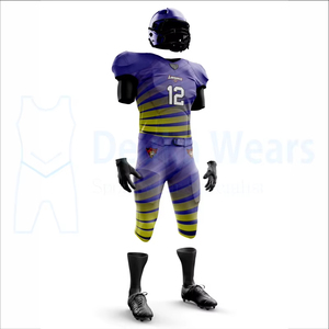 Tenues de football américain personnalisées uniques, imprimées par sublimation, en tissu respirant polyester-spandex, livraison rapide - Product Image 5