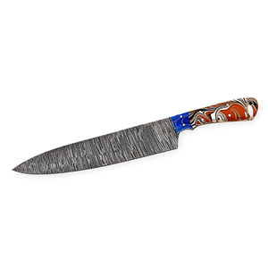 ชุดเชฟเหล็กดามัสกัสขนาด8นิ้วทำมือทำจากเหล็กคาร์บอน - Product Image 4