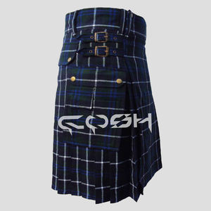 Kilt utilitaire en tartan moderne personnalisé Kilt en tartan noir décontracté pour hommes avec boutons pression, fournisseur de kilts de randonnée - Product Image 5