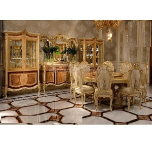 ชุดโต๊ะอาหารทรงกลมสไตล์ยุโรปเฟอร์นิเจอร์ห้องรับประทานอาหารดีไซน์พิเศษ - Product Image 1