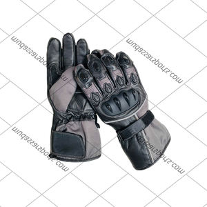 Mudassar Sports Adventure Gants de moto Gants de moto étanches en cuir véritable blanc - Product Image 4