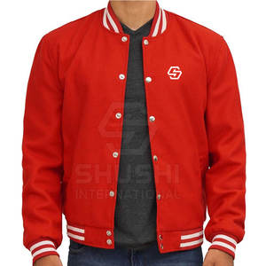 Veste Letterman élégante pour hommes de haute qualité avec col montant et logo avant 100% coton Design unique - Product Image 1
