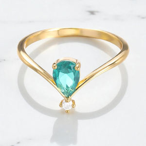 925 Silver Pear Aquamarine Quartz Birthstone <b>Ring</b> - Statement Women <b>Ring</b> Jewelry - Women Handmade Gemstone <b>Rings</b> - Product Image 1