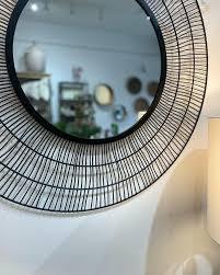 Espejo de pared hecho a mano, decoración del hogar, artesanías Vintage, marco de mimbre de madera de bambú, Elip, espejo ovalado con forma de ojos de sol en Vietnam - Product Image 6