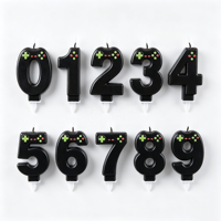 Bougies Chiffres Manette de Jeu 0-9 Couleurs Personnalisées Thème Gaming Bougies Numériques pour Gâteau Anniversaire Garçons Gamers Pâques Décoration de Fête