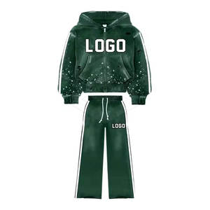 ชุดวอร์มผู้ชายแบบมีฮู้ด ระบายอากาศได้ดี สำหรับฤดูหนาว พร้อมโลโก้สั่งทำพิเศษ  ชุดแทรคสูทสีพื้น กางเกงทรงบาน  ชุดกีฬา ชุดออกกำลังกาย - Product Image 3