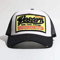 Gorra Trucker Unisex de Lona y Malla de 5 Paneles Estilo Hip Hop con Bordado de Terciopelo y Estampado Puff, Estilo Casual para Ciclismo, Tejido Común
