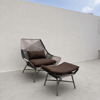 Fauteuil de salon d'extérieur en corde tressée résistant aux intempéries, chaise longue en aluminium pour hôtel et villa, mobilier sur mesure OEM