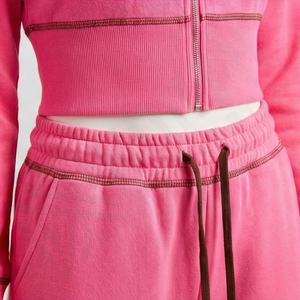 Conjunto de Dos Piezas de Chándal con Capucha para Mujer, Invierno 2025, Personalizado, de Algodón Sólido, con Forro Polar Técnico, Estampado, Talla Grande, con Cremallera - Product Image 5