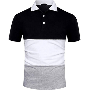 Venta caliente de los hombres cómodos con estilo sólido para camisetas de Polo de manga corta antiarrugas transpirable lona baja al por mayor Casual - Product Image 2