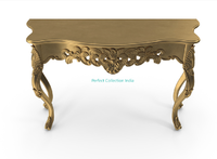 Table console dorée/table console dorée/meilleur design en bois massif vintage, table console sculptée en bois récupéré, meubles anciens
