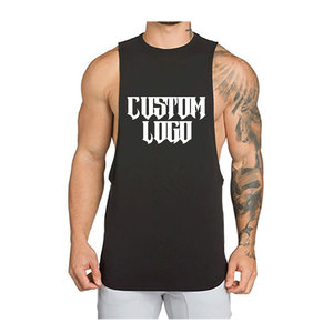 New Design Custom Logo Printed Men's Knitted Breathable Plus Size Casual Tanktop Sleeveless Solid Color Stylish Tops New Arrival - Product Image 6