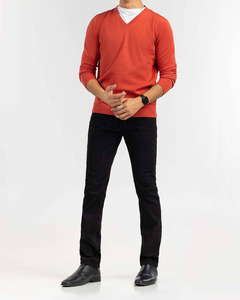 Vente d'automne chaude logo personnalisé grande taille à manches longues col en V motif respirant pull pour hommes - Product Image 3