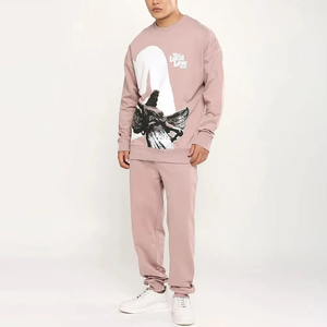 Ensembles de survêtements en coton écologique pour hommes, survêtement d'hiver en 2025, sérigraphié et épais, prix de gros - Product Image 5