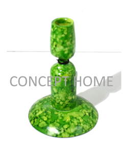 Bougeoir vert à bas prix Pot à bougie unique Corps conique creux haut Autres bougeoirs Lanternes Pots à bougies - Product Image 1