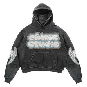 Alta calidad peso pesado 500gsm para Puff Print Spider Hoodie hombres 100% algodón chándales ropa informal personalizada sudadera para - Product Image 2
