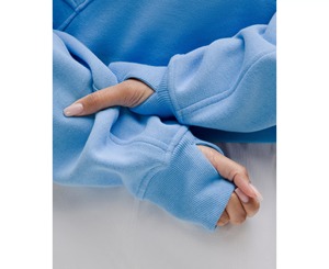 Alta calidad 100% algodón 350 GSM cuello redondo Color sólido media cremallera Sudadera con capucha personalizada DTG estampado Logo Hip Hop sudaderas con capucha mujeres - Product Image 5