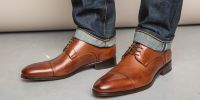 Chaussures en cuir décontractées pour hommes, finition brillante, cuir véritable, imperméables, confortables, à lacets, bout pointu, printemps, automne, hiver, extra