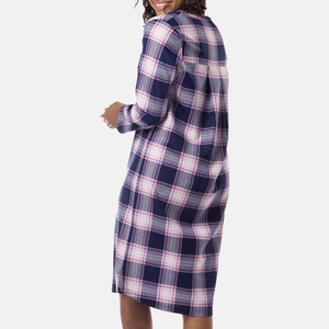 <span class=keywords><strong>Camicia</strong></span> da <span class=keywords><strong>Notte</strong></span> Henley in Flanella per Donne, Maniche Lunghe, in <span class=keywords><strong>Cotone</strong></span> di Bambù, Pigiama Organico Femminile - Product Image 4