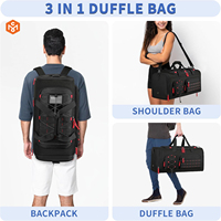 Autocollants personnalisés, logo, sac de sport durable, écologique, en polyester, résistant à l'eau, grande capacité 45L, sangle réglable pour un usage unisexe