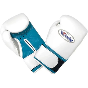Gants de boxe professionnels en cuir blanc et bleu ciel, avec fermeture velcro au poignet, pour l'entraînement et le sparring, pour hommes et femmes - Product Image 1