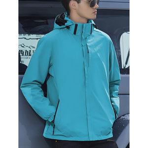 Chaqueta de Lluvia Impermeable para Hombre con Capucha Abrigo de Senderismo Ligero Rompevientos Resistente al Agua Chaqueta de Chándal para Hombre - Product Image 1