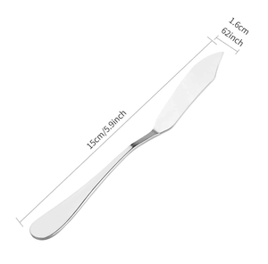 Couteau à confiture et fromage en acier inoxydable Couteau à dîner Épandeur de beurre 8 pièces Spatule à gâteau et crème Design moderne - Product Image 4