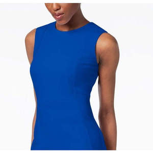 Vestido Tubo de Crepé Scuba para Mujer de Calvin Klein, Azul, Talla 4, con Cintura Natural - Product Image 2