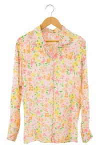 เสื้อแฟชั่นแนวบูติกสำนักงานแบบลำลองเสื้อเบลาส์แขนยาวพิมพ์ลายดาวสีชมพูสำหรับตกแต่งฤดูร้อน - Product Image 2