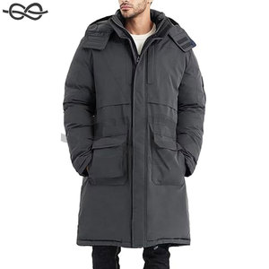 Parka con cuello levantado para hombre, abrigos de invierno, chaqueta acolchada resistente al agua, capucha, calle alta, Extra larga, pesada, cálida para clima frío - Product Image 2