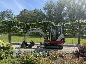 Mini-excavatrice sur chenilles Takeuchi TB225 blanche, capacité de la benne 0,11 m³, composant moteur essentiel, occasion, bon état - Product Image 1