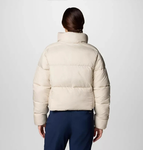 Latest Custom Dark Stone OEM <b>Women's</b> <b>Cropped</b> <b>Puffer</b> <b>Jacket</b> Full Zip Bubble <b>Jacket</b> Breathable Winter Down <b>Jacket</b> For <b>Women</b> - Product Image 5