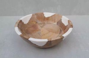 Bol à salade en bois d'acacia écologique de style agréable bol de service en bois naturel avec pieds ustensiles de cuisine en gros de l'usine du Vietnam - Product Image 5