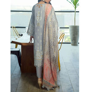 Costume de pelouse pakistanais robe Punjabi matériel tenue décontracté brodé moderne Salwar Kameez Dupatta femmes 3 pièces costume de fête vente - Product Image 3