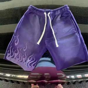 กระเป๋าผ้าฟลีซผ้าฝ้ายพิมพ์ลายเปลวไฟ100% สำหรับผู้ชายโลโก้3D แบบย้อนยุคลายกรด - Product Image 1