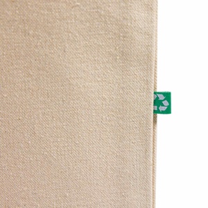 Sac fourre-tout plat tendance en toile recyclée écologique, personnalisé avec lettres sérigraphiées sur corde longue moyenne, pour usage quotidien et publicitaire - Product Image 6