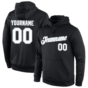 Venta al por mayor y Dropship personalizado cosido negro blanco-plata deportes pulóver Sudadera con capucha - Product Image 1
