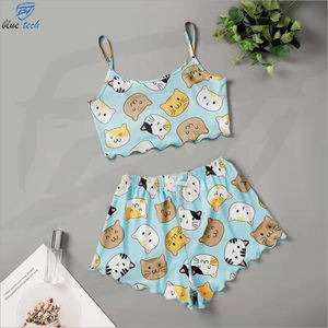 เสื้อกั๊กกางเกงขาสั้นผู้หญิงแฟชั่นใหม่ฤดูใบไม้ผลิ/ฤดูร้อนน่ารักชุดสองชิ้นลำลองสวมใส่สบาย - Product Image 4