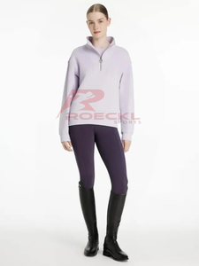 Jersey de equitación personalizado para mujer, tela transpirable OEM ligera de primera calidad, movimiento flexible, corte elegante, práctica ecuestre - Product Image 5