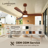 Ventilateur de plafond moderne de 36 pouces avec lumière, en bois massif, moteur DC silencieux, télécommande, pour espaces intérieurs, en stock aux États-Unis