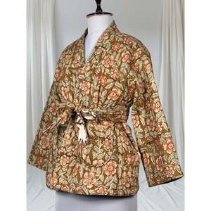Free <b>Spirit</b> Women's Reversible Cotton Quilted Jacket Boho Floral Coat with Earthy Vibes Warm Cozy for Fall and Winter - Product Image 4
