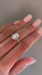 Anillo de compromiso de oro amarillo puro de 14K, 18K, 22K, con corte ovalado, Diamante cultivado en laboratorio, anillos sentados de lujo, joyería fina, regalos de boda - Product Image 2