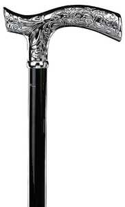 Canne de marche pour hommes, ivoire antique, pour Diwali, collier en laiton durable, manche en bois noir, 36 pouces de long - Product Image 2