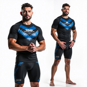 Manga larga entrenamiento Rash Guard MMA sublimado Anti UV compresión camisa Jiu Jitsu Kimono de Jiu Jitsu - Product Image 5